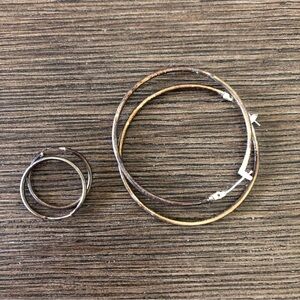 Vintage Sliver hoop earrings set of 2